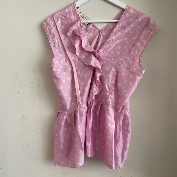 Marni Tops - Marni Pink Polka Dot Silk Top